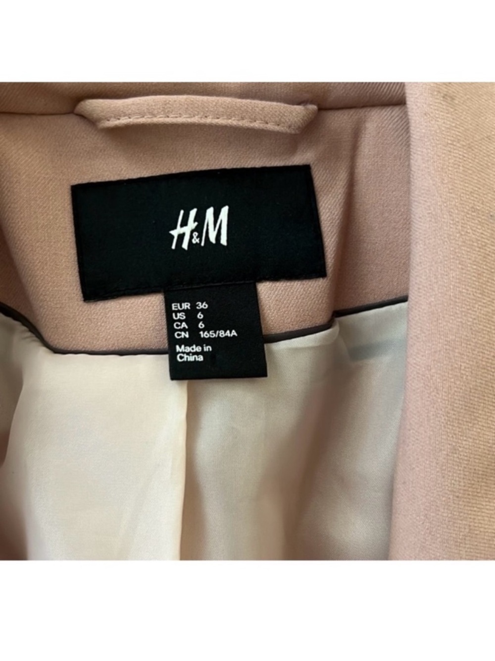 Womens Blush Pink Tailored Blazer H&M Jacket - Picture 2 of 7